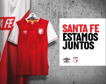 Esta es la camiseta principal (roja) de Independiente Santa Fe para 2020.