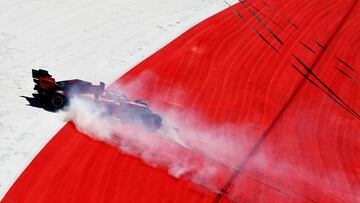 ***2019 Sports Images Of The Year*** - SPIELBERG, AUSTRIA - JUNE 28: Sebastian Vettel of Germany driving the (5) Scuderia Ferrari SF90 spins during practice for the F1 Grand Prix of Austria at Red Bull Ring on June 28, 2019 in Spielberg, Austria. (Photo by Mark Thompson/Getty Images)