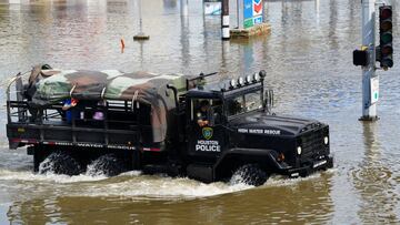 Hurricane Beryl battered southeast Texas early Monday with heavy rain and strong winds, killing two people and causing power outages for millions.