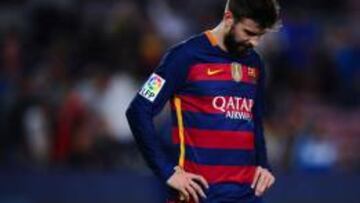 Piqué, al acabar el partido ante el Valencia.