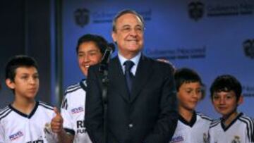 Florentino Pérez, presidente del Real Madrid, durante su visita a Colombia.