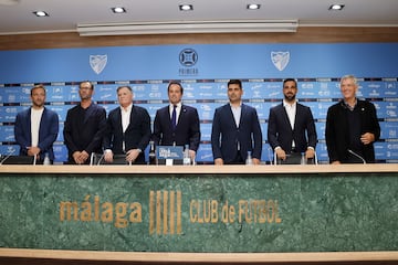 Diego Rivas, Camacho, Gámez, Villar y Aganzo en la presentación del partido.