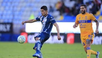 (L-R), Miguel Tapias of Pachuca and Andre-Pierre Gignac of Tigres during the game Pachuca vs Tigres UANL, corresponding Round 07 the Torneo Apertura 2022 of the Liga BBVA MX at Hidalgo Stadium, on August 07, 2022.
<br><br>
(I-D), Miguel Tapias de Pachuca y Andre-Pierre Gignac de Tigres durante el partido Pachuca vs Tigres UANL,, correspondiente a la Jornada 07 del Torneo Apertura 2022 de la Liga BBVA MX en el Estadio Hidalgo el 07 de Agosto de 2022.