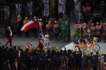 El Team Chile en el Maracaná para la ceremonia.