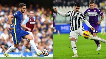 Sa&uacute;l, con el Chelsea, y Morata, con la Juventus.