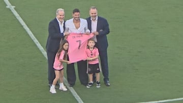 Atención a la ovación para Rodrigo De Paul en su presentación con Inter Miami