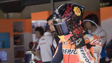 MONTMELO, SPAIN - JUNE 15: Jorge Lorenzo of Spain and Repsol Honda Team prepares to start from box during the qualifying practice during the MotoGp of Catalunya - Qualifying at Circuit de Catalunya on June 15, 2019 in Montmelo, Spain. (Photo by Mirco Lazzari gp/Getty Images)