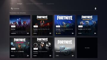 Buscamos "Fortnite" en el cuadro de búsqueda de la tienda