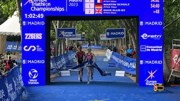 Susana Rodríguez y Sara Loehr en el Europeo de Triatlón de Madrid.