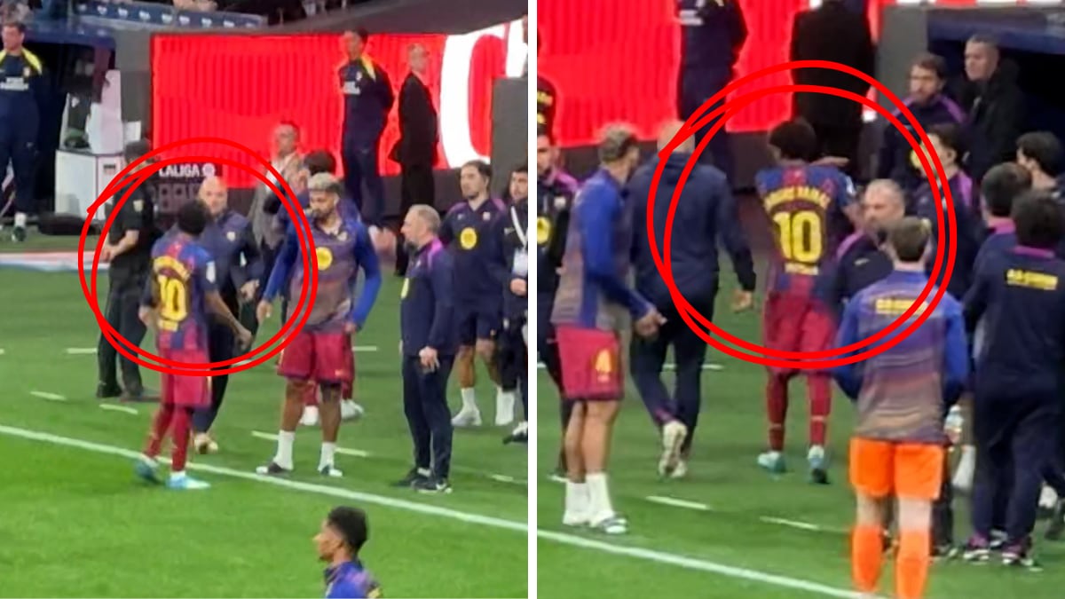 Enfado mayúsculo de Lamine camino al vestuario: saltaron chispas con Flick