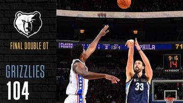 Marc Gasol lanza ante Joel Embiid.