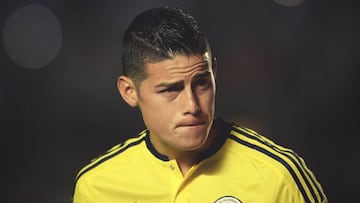 James Rodr&iacute;guez, ayer en el partido Argentina-Colombia de clasificaci&oacute;n para el Mundial 2018.