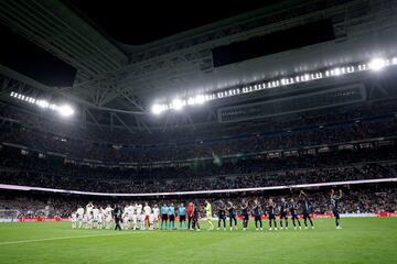 Formación de los equipos del Real Madrid y Real Sociedad.