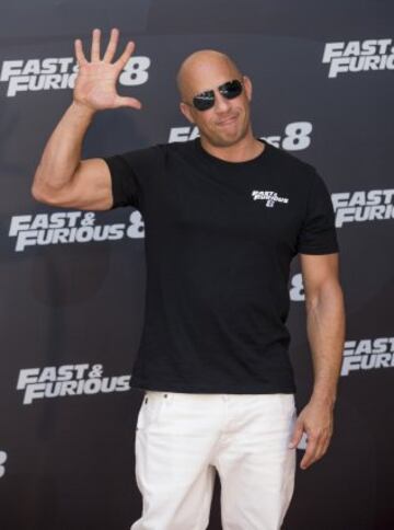 Vin Diesel posa ante los medios. 