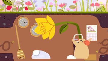 Google celebra el equinoccio de primavera con un simpático doodle.