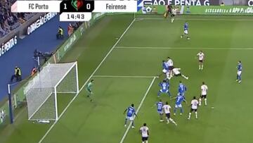 El cabezazo del Matheus para abrir el marcador ante Feirense