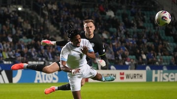 Soccer Football - World Cup - European Qualifiers - Group I - Estonia v Israel - A. Le Coq Arena, Tallinn, Estonia - June 6, 2025 Estonia's Karl Hein in action with Israel's Dor Peretz REUTERS/Ints Kalnins