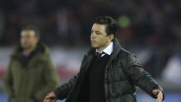 Marcelo Gallardo, técnico de River, durante el partido.