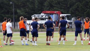 España durante una sesión de entrenamiento,