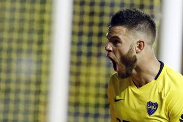 Buenos Aires, 25 Febrero 2018 Argentina
SUPERLIGA
Boca Juniors vs San Martin de San Juan, por la fecha 17 ta del torneo, en La Bombonera.
Festejo de Gol Nahitan Nandez de Boca Juniors
Foto Ortiz Gustavo