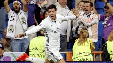 El delantero del Real Madrid, Álvaro Morata, durante un partido.