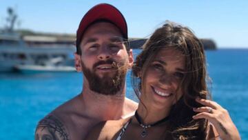 Lionel Messi y Antonella Roccuzzo en Ibiza