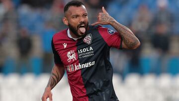 BRESCIA, ITALY - JANUARY 19:  Joao Pedro of Cagliari Calcio celebrates his second goal during the Serie A match between Brescia Calcio and Cagliari Calcio at Stadio Mario Rigamonti on January 19, 2020 in Brescia, Italy.  (Photo by Emilio Andreoli/Getty Im