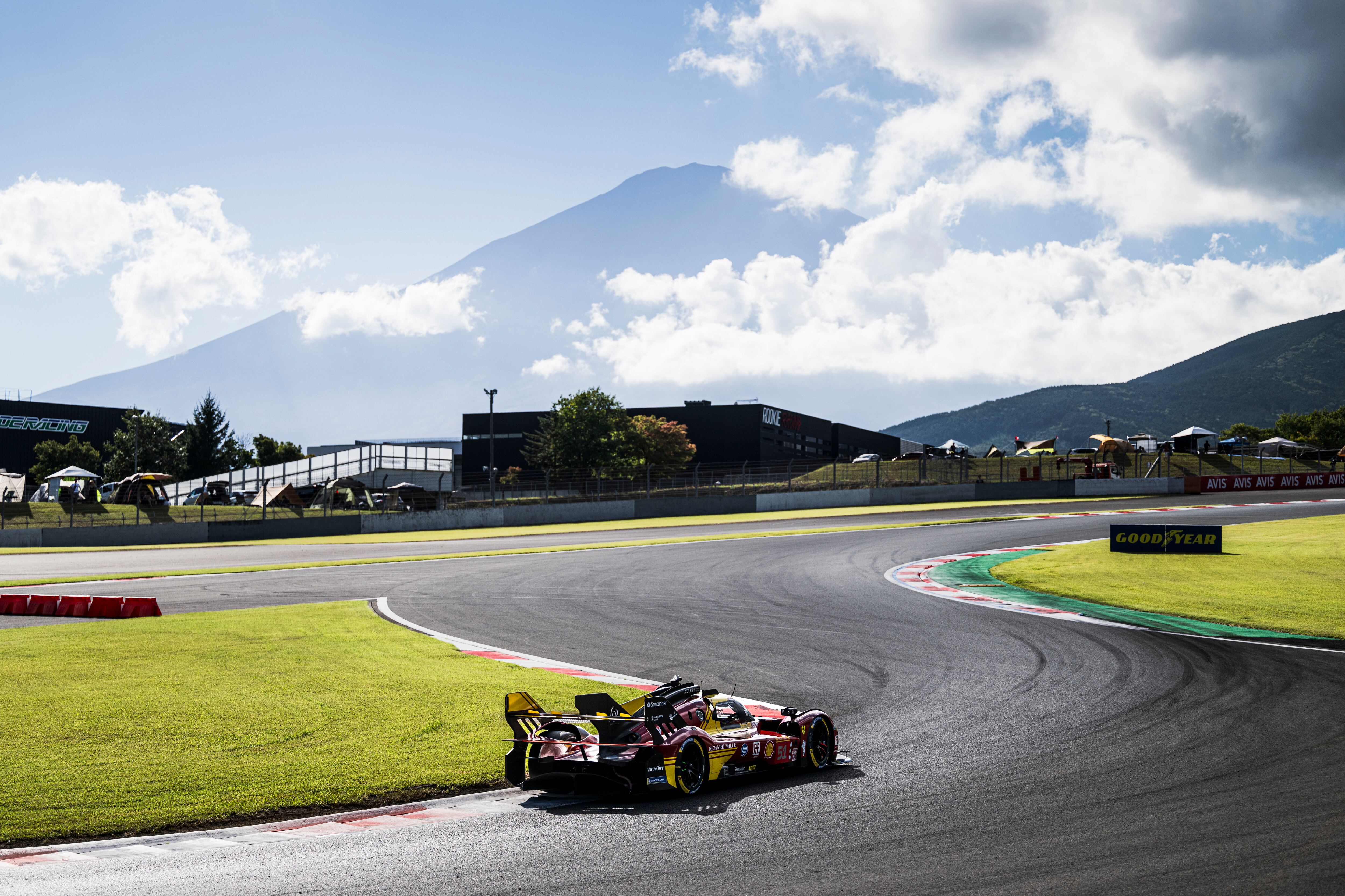 51 PIER GUIDI Alessandro (ita), CALADO James (gbr), GIOVINAZZI Antonio (ita), Ferrari AF Corse, Ferrari 499P #51, Hypercar, action during the 2024 6 Hours of Fuji, 7th round of the 2024 FIA World Endurance Championship, from September 13 to 15, 2024 on the Fuji Speedway in Oyama, Shizuoka, Japan - Photo Charly Lopez / DPPI