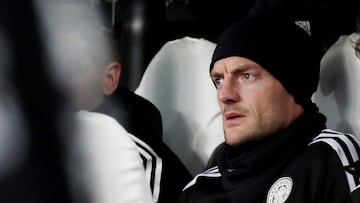 Soccer Football - Carabao Cup - Quarter Final - Newcastle United v Leicester City - St James' Park, Newcastle, Britain - January 10, 2023 Leicester City's Jamie Vardy in the bench REUTERS/Scott Heppell EDITORIAL USE ONLY. No use with unauthorized audio, video, data, fixture lists, club/league logos or 'live' services. Online in-match use limited to 75 images, no video emulation. No use in betting, games or single club /league/player publications. Please contact your account representative for further details.