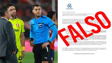 El comunicado de Conmebol sobre los castigos a Independiente y la U que se comparte en Whatsapp es falso