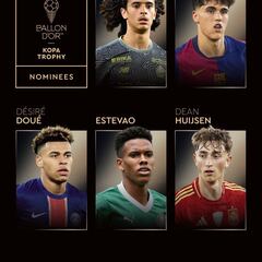 Balón de Oro 2025: lista completa de candidatos y nominados al premio Kopa de mejor joven