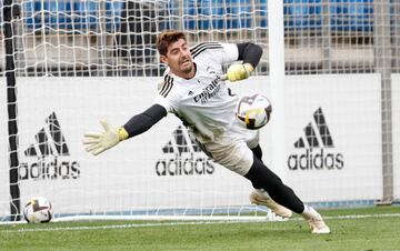 Courtois, en el entrenamiento.