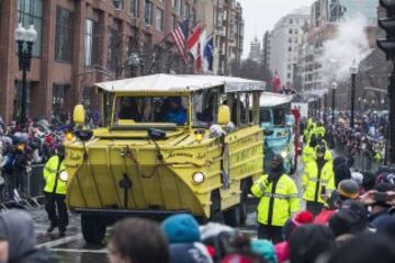 Los Patriots celebran el título bajo la nieve de Boston