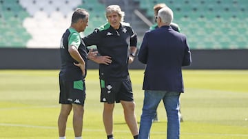 Pellegrini, en un entrenamiento. 