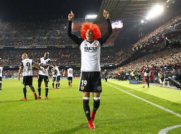 Rodrigo también se puso una peluca en la celebración del gol.