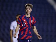 Brian Gutierrez celebrates his goal of USA during the game Paraguay U20 vs United States (USA) U20, corresponding to Revelations Cup (Mexico City) CDMX 2022, at Ciudad de los Deportes Stadium, on September 27, 2022.
<br><br>
Brian Gutierrez celebra su gol de USA durante el partido Paraguay Sub-20 vs Estados Unidos (EUA), correspondiente a la Copa Revelaciones Ciudad de Mexico (CDMX) 2022, en el Estadio Ciudad de los Deportes, el 27 de Septiembre de 2022.