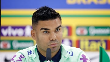 Casemiro atiende a la prensa antes del partido contra Venezuela.