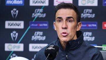 Vicente Sanchez head coach of cruz Azul during press conference after the Semi-Finals first leg match between Tigres UANL and Cruz Azul as part of the CONCACAF Champions Cup 2025, at Universitario Stadium on April 23, 2025 in Monterrey, Nuevo Leon, Mexico.