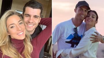Imágenes de Álvaro Morata con Alice Campello y de Cristiano Ronaldo con Georgina Rodríguez.