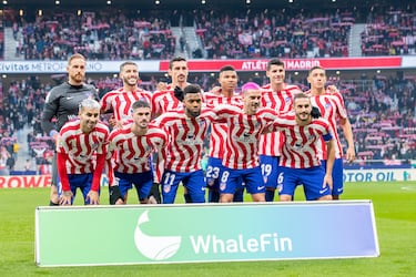 El once inicial del Atlético de Madrid ante el Getafe. 