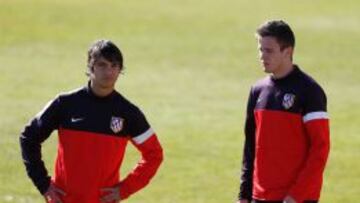 Los canteranos, protagonistas del entrenamiento del Atlético