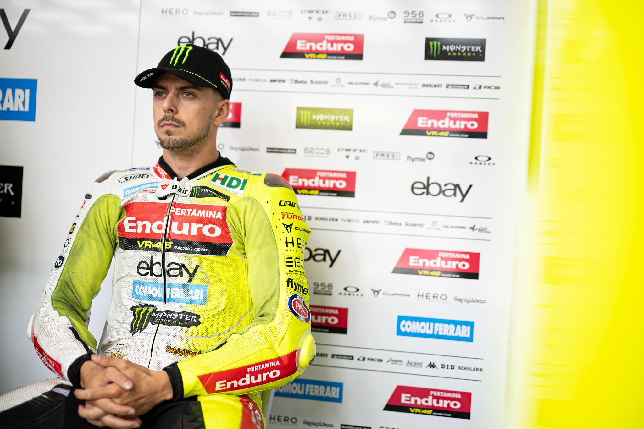 Fabio Di Giannantonio, en el box del VR46 Racing Team durante el GP de Países Bajos.