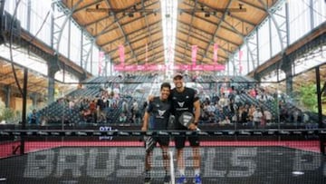 Chingotto y Gal¨¢n tras ganar su semifinal en Bruselas,