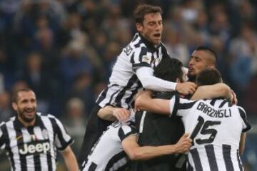 La Juve celebra su 'Scudetto'.