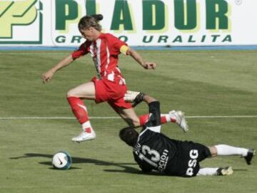 Igual contra el Getafe, en mayo de 2007, en el que jugó uno de sus últimos partidos con el Atlético antes de viajar a Liverpool. Volvió a repetir su gol.