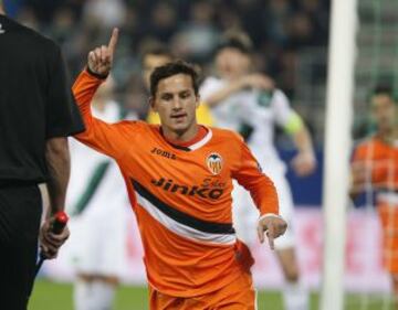 St. Gallen-Valencia. Piatti celebra el 0-1.