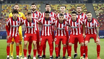 El once del Atlético en el partido contra el Chelsea.