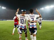 José Enamorado en un partido de Junior.