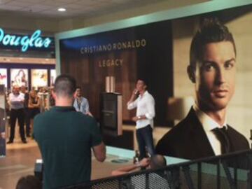 The Portuguese player at a promotional event in Madrid today.