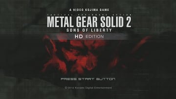 Pantalla de «Pulsa Start» inicial de Metal Gear Solid 2: Sons of Liberty HD Edition